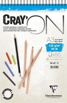 Carnet de croquis Clairefontaine Cray'On Wirebound Pad A3 120 g Carnet de croquis - 1