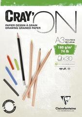 Skizzenbuch Clairefontaine Cray'On Glued Pad Skizzenbuch 30 A3 160 g