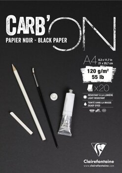 Carnet de croquis Clairefontaine Carbon Glued Pad A4 120 g Carnet de croquis - 1