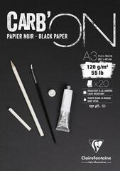 Skizzenbuch Clairefontaine Carbon Glued Pad Skizzenbuch 20 A3 120 g