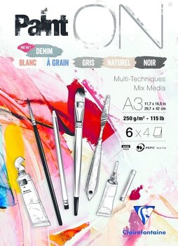 Carnet de croquis Clairefontaine Paint'On 115Lb N°6 Assorted Pad A3 250 g Carnet de croquis - 1