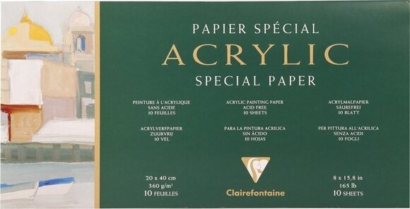 Μπλοκ Ζωγραφικής Clairefontaine Acrylic Pad Panoram 20 x 40 cm 360 g Μπλοκ Ζωγραφικής - 1