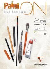 Skizzenbuch Clairefontaine Paint'On Glued Pad Skizzenbuch 40 A4 250 g