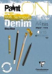 Skizzenbuch Clairefontaine Paint'On Pad Denim Blue Glued Skizzenbuch A4 250 g