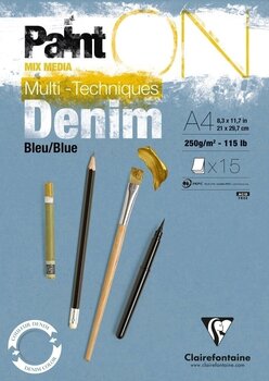 Bloc de dibujo Clairefontaine Paint'On Pad Denim Blue Glued A4 250 g Bloc de dibujo - 1