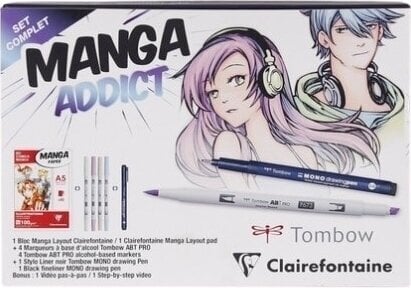 Livro de desenho Clairefontaine Manga Addict Set A5 100 g Livro de desenho