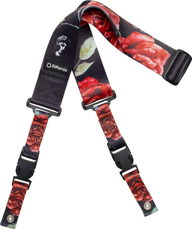 Textile guitar strap DiMarzio Polyphia Floral Muse Textile guitar strap Black