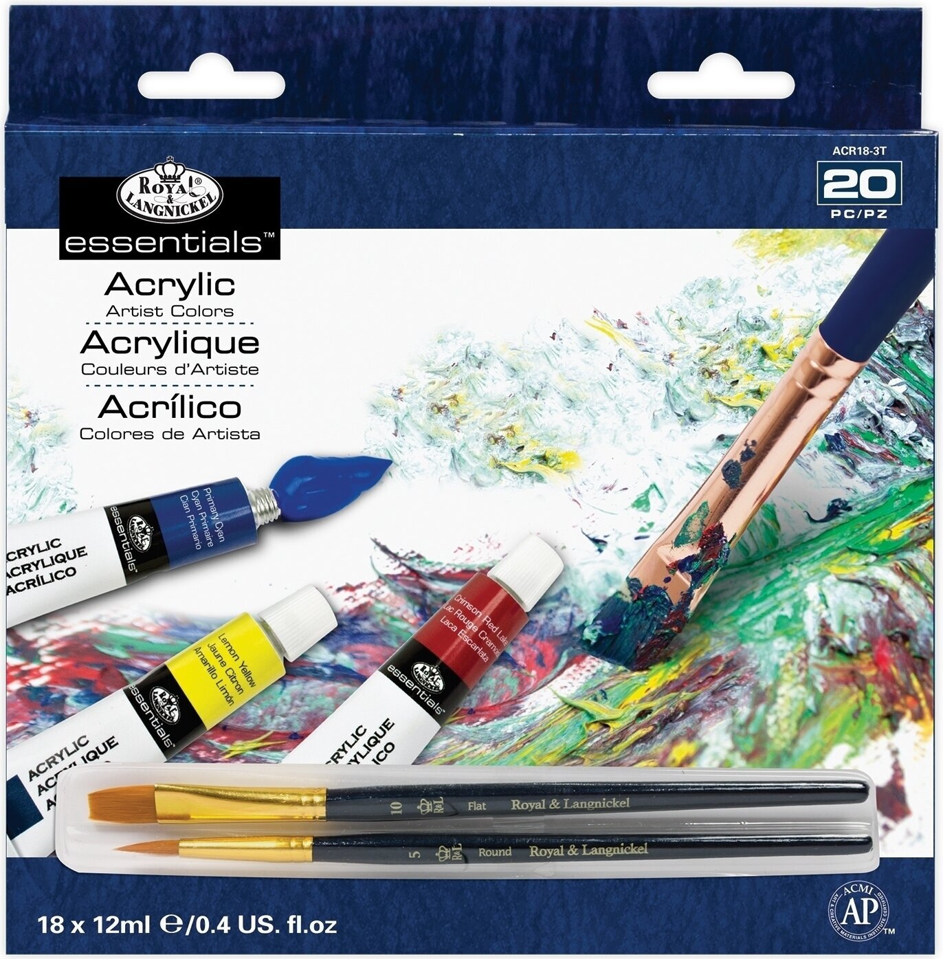 Pintura acrílica Royal & Langnickel ACR18 Set of Acrylic Paints 18 x 12 ml 20 pcs