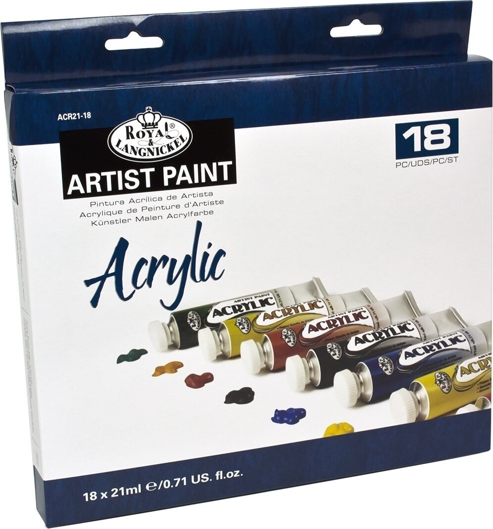 Akrylmaling Royal & Langnickel ACR21-18 Sæt med akrylmaling 12 x 21 ml 18 pcs