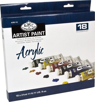 Peinture acrylique Royal & Langnickel ACR21-18 Ensemble de peintures acryliques 12 x 21 ml 18 pièces - 1