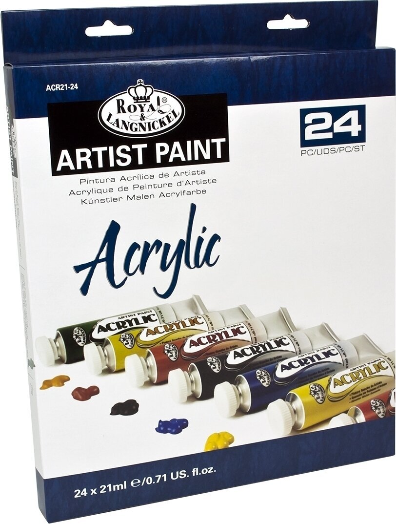 Tinta acrílica Royal & Langnickel ACR21-24 Set of Acrylic Paints 24 x 21 ml 20 pcs