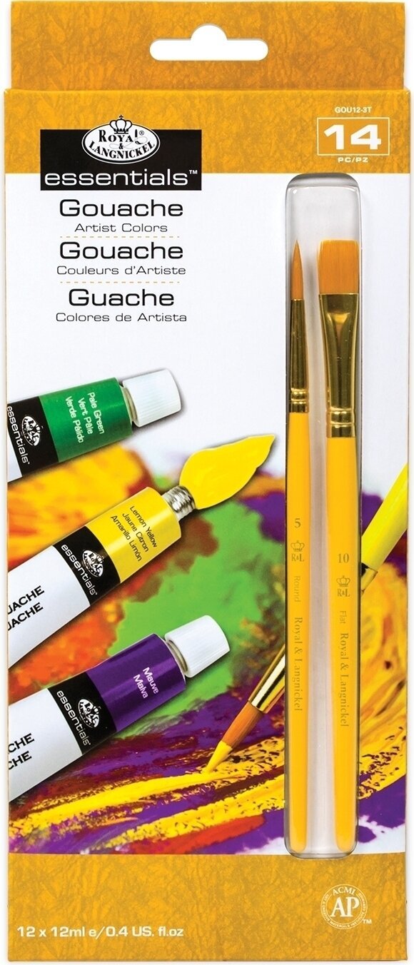 Peinture à la gouache
 Royal & Langnickel GOU12 Ensemble de peintures à la gouache 12 x 12 ml 14 pcs