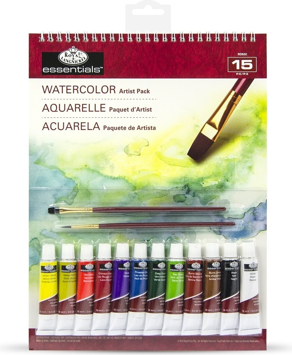 Watercolour Paint Royal & Langnickel Starter Kit Set of Watercolour Paints 12 x 12 ml