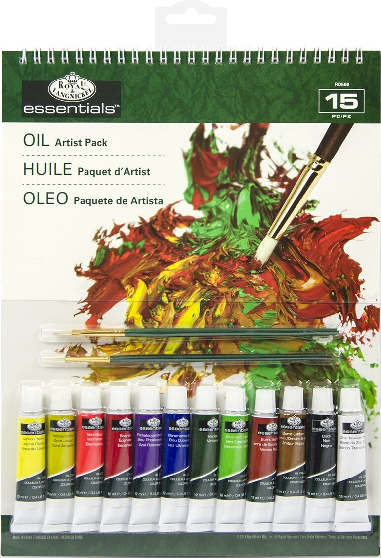 Tempera ad olio Royal & Langnickel Starter Kit Set di colori ad olio 12 x 12 ml 15 pezzi