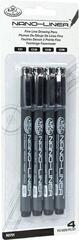 Felt-Tip Pen Royal & Langnickel Variety Nano 1 - 5 mm Black 4 pcs