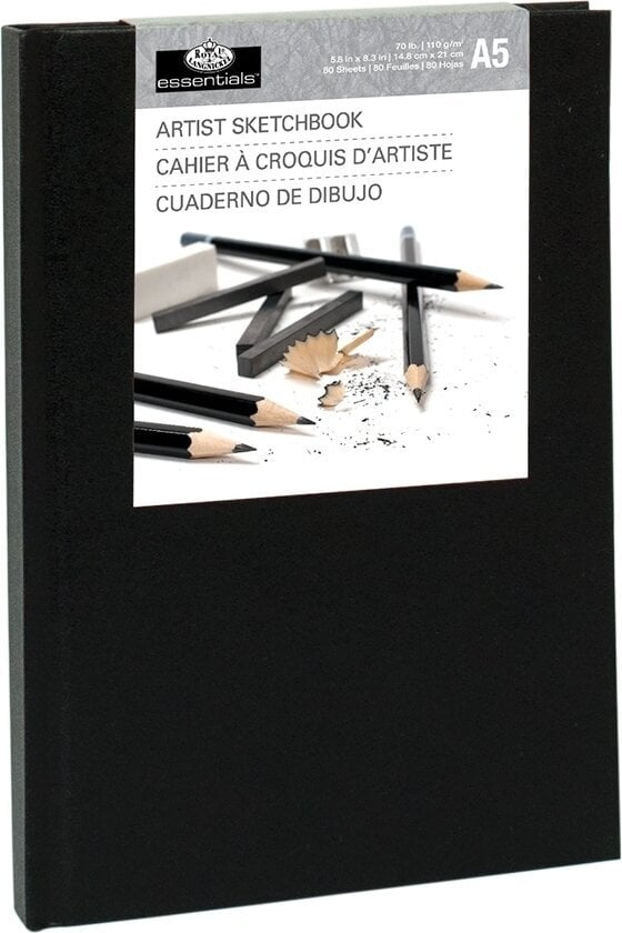 Carnet de croquis Royal & Langnickel Hardbound A5 110 g Black Carnet de croquis