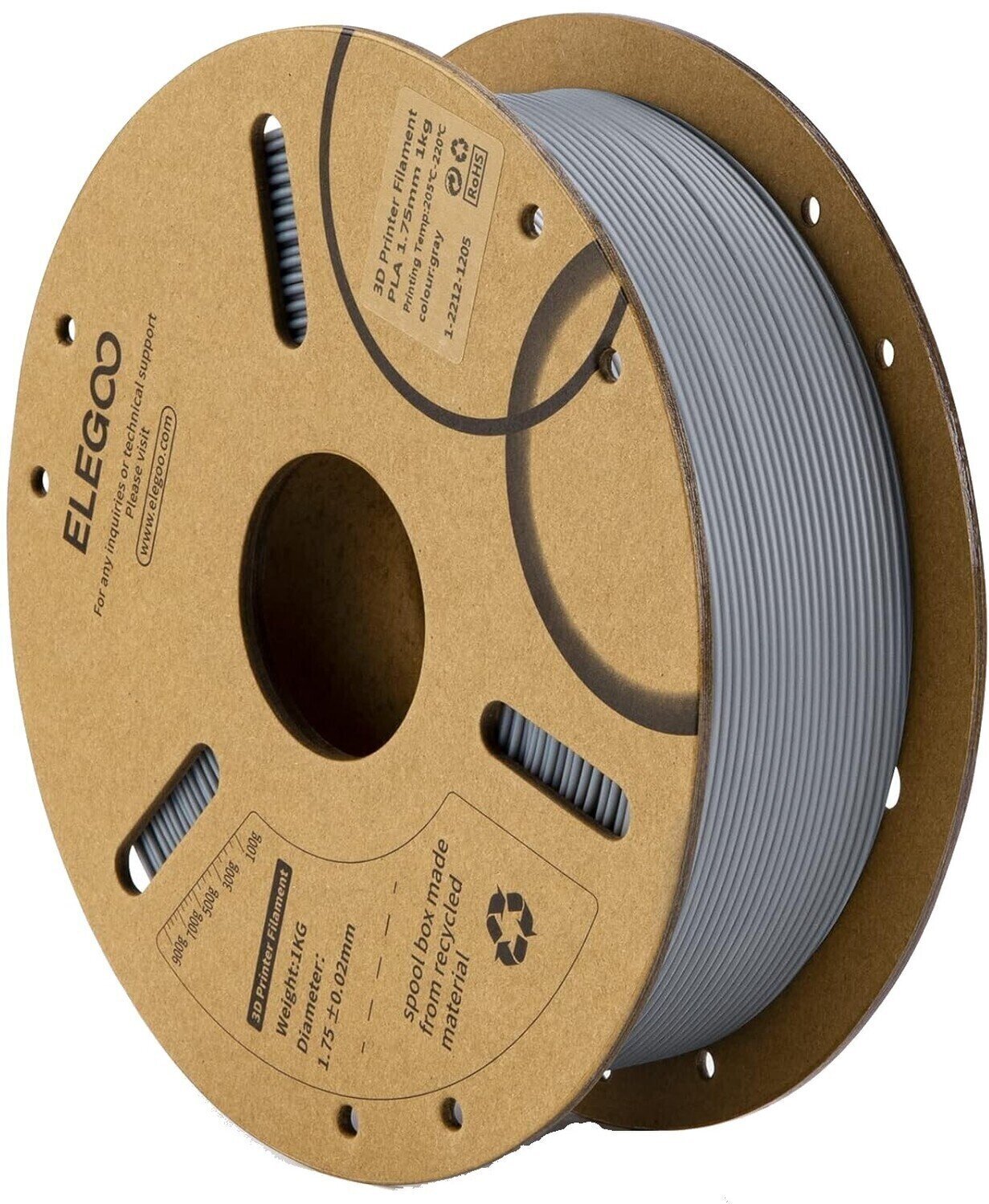 Filament Elegoo PLA Filament 1,75 mm 1 kg Gri