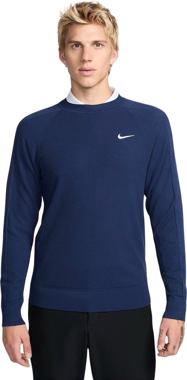 Pulover s kapuco/Pulover Nike Tour Knit Crew Midnight Navy/White M