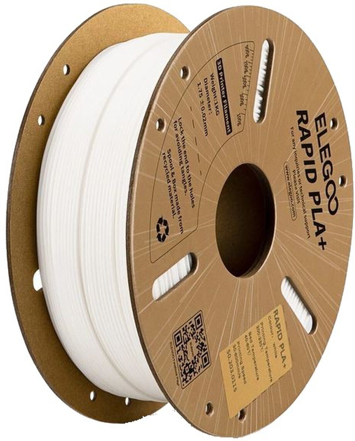 Hehkulanka Elegoo Rapid PLA+ Hehkulanka 1,75 mm 1 kg White