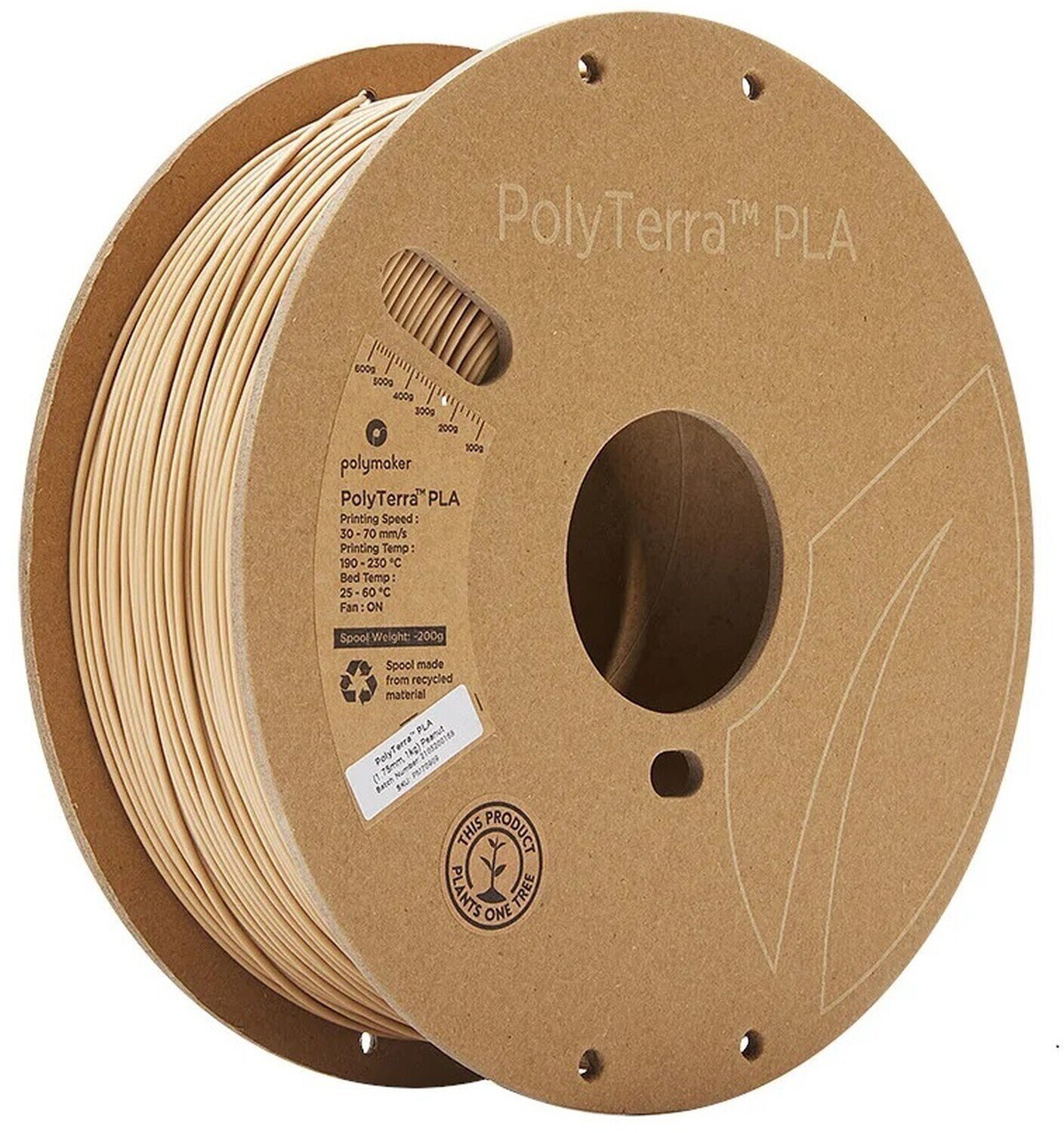 Włókno Polymaker PolyTerra PLA Włókno 1,75 mm 1 kg Peanut