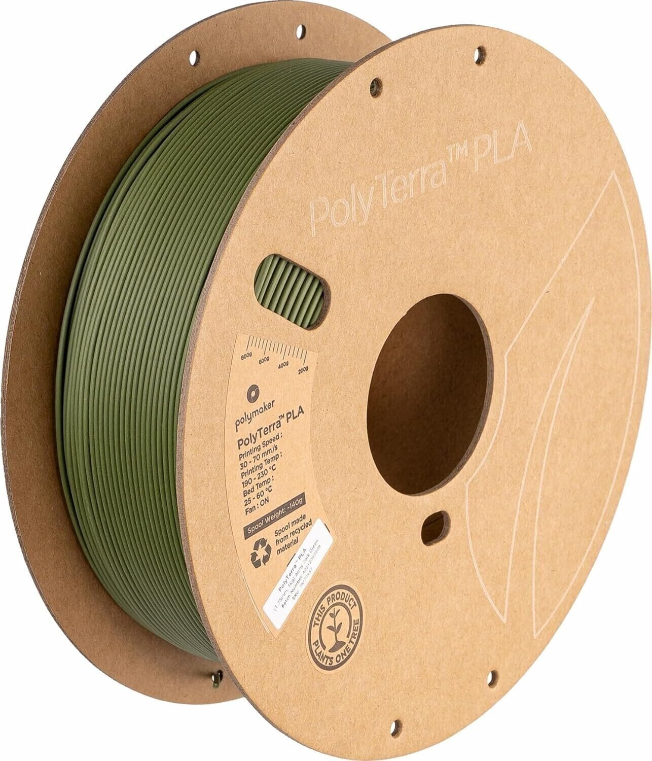 Νήμα Polymaker PolyTerra PLA Νήμα 1,75 mm 1 kg Dark Green