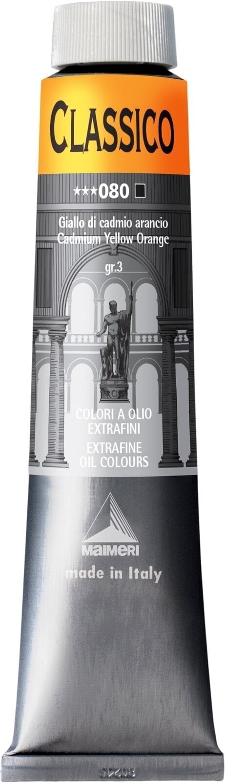 Cor de óleo Maimeri Classico Tinta a óleo Cadmium Yellow Orange 200 ml 1 un.