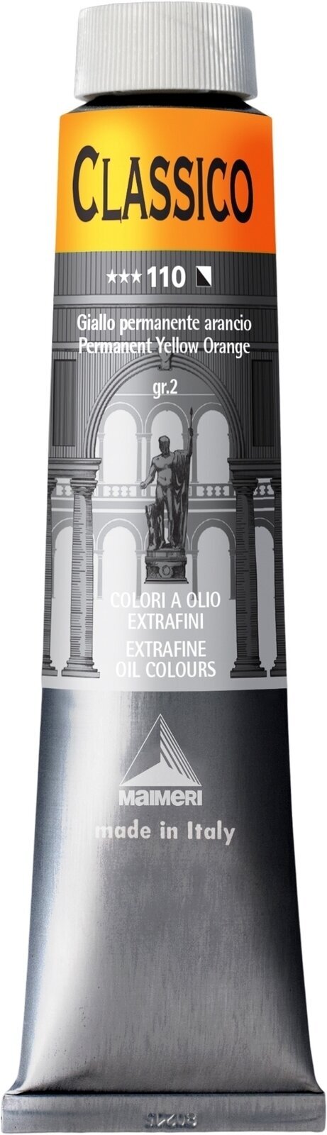 Tempera ad olio Maimeri Classico Pittura a olio Permanent Yellow Orange 200 ml 1 pz