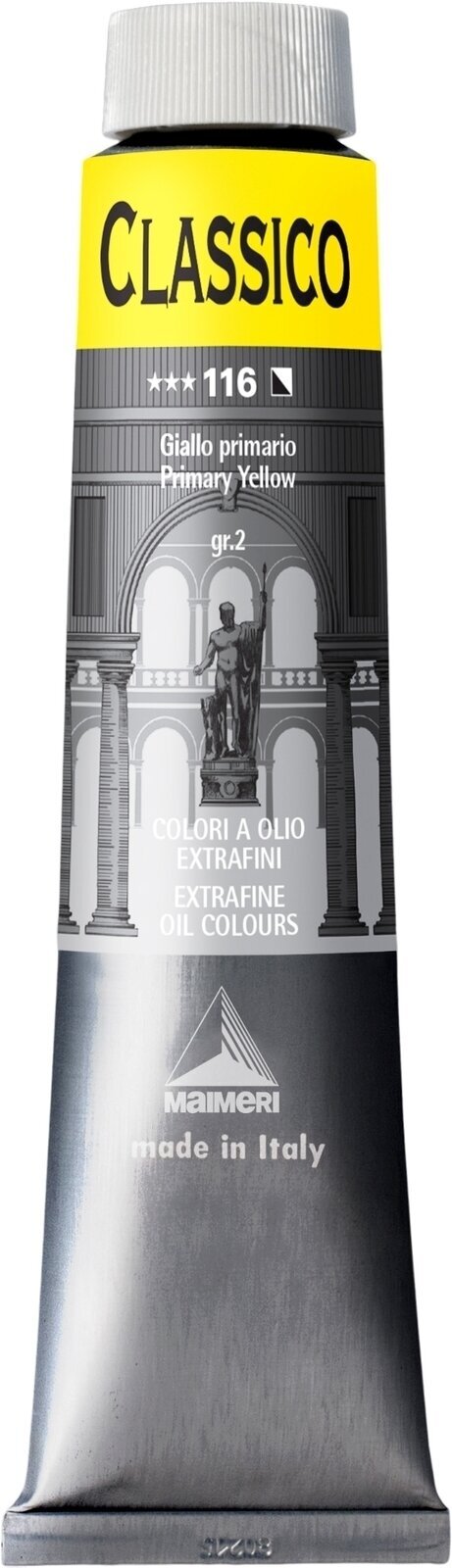 Tempera ad olio Maimeri Classico Pittura a olio Primary Yellow 200 ml 1 pz