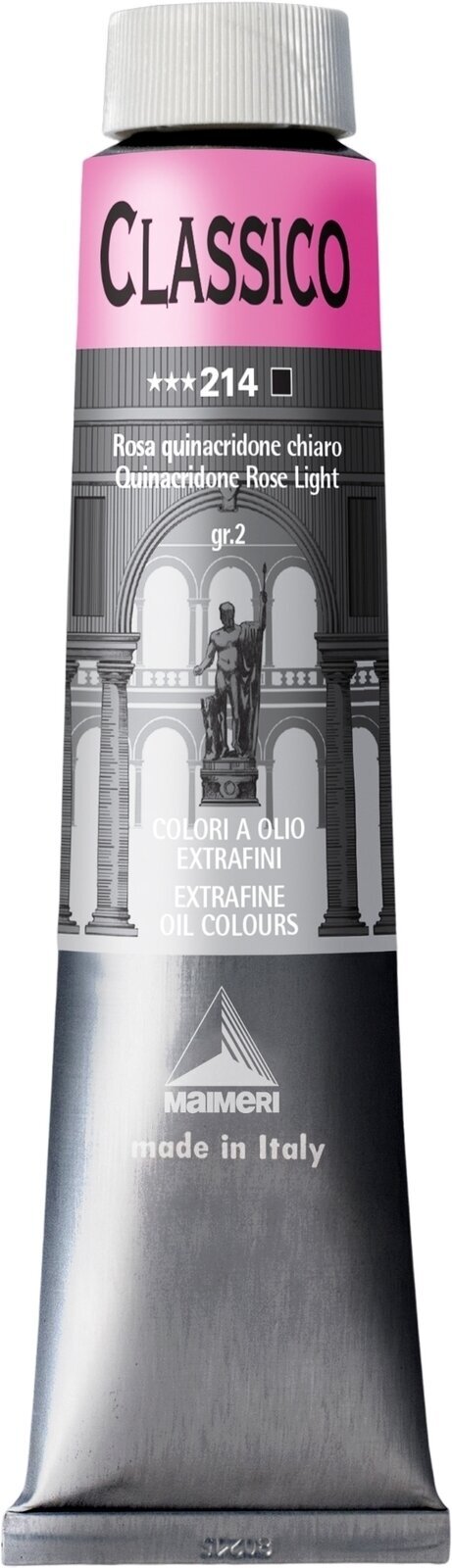 Cor de óleo Maimeri Classico Tinta a óleo Quinacridone Rose Light 200 ml 1 un.