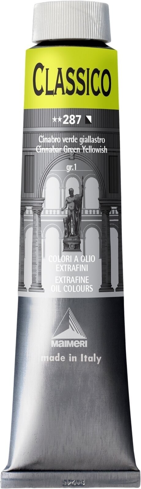 Cor de óleo Maimeri Classico Tinta a óleo Cinnabar Green Yellow 200 ml 1 un.