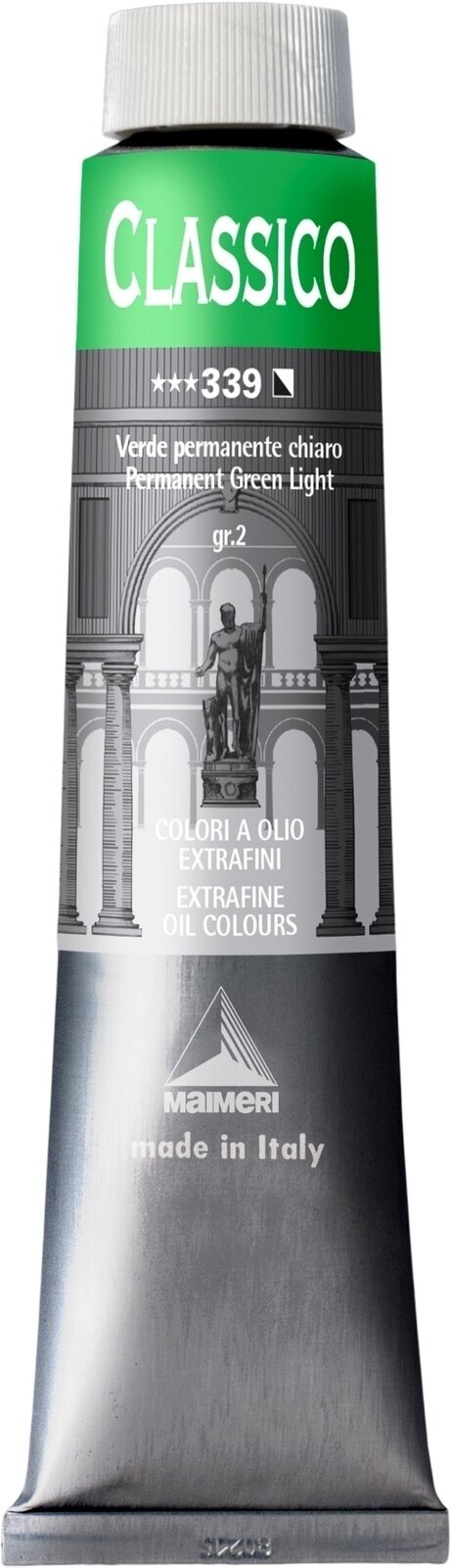 Cor de óleo Maimeri Classico Tinta a óleo Permanent Green Light 200 ml 1 un.