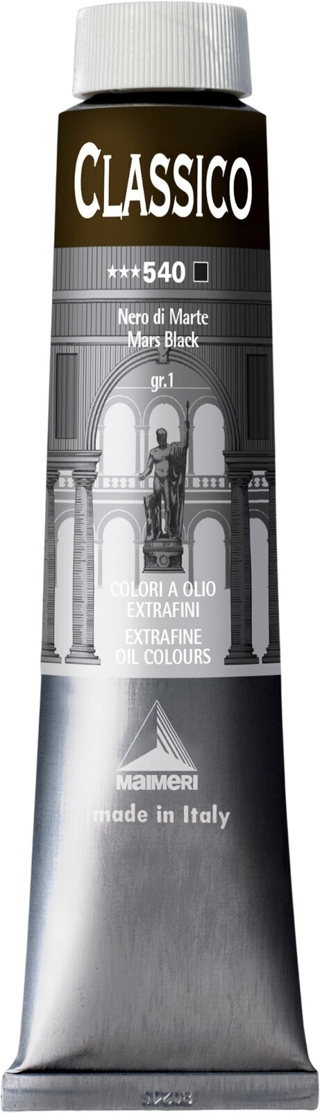 Aceite de colores Maimeri Classico Oil Paint Mars Black 200 ml 1 pieza