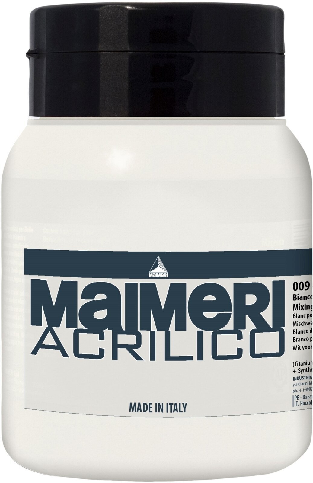 Aκρυλικό Χρώμα Maimeri Acrilico Ακρυλική μπογιά Mixing White 009 500 ml 1 τεμ.