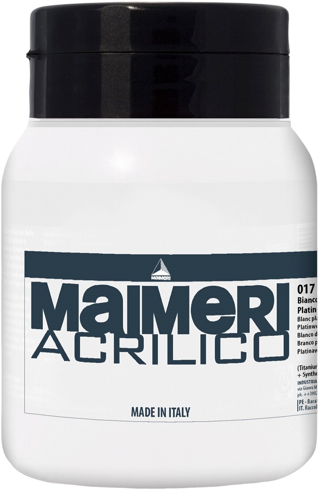 Peinture acrylique Maimeri Acrilico Peinture acrylique Platinum White 017 500 ml 1 pc