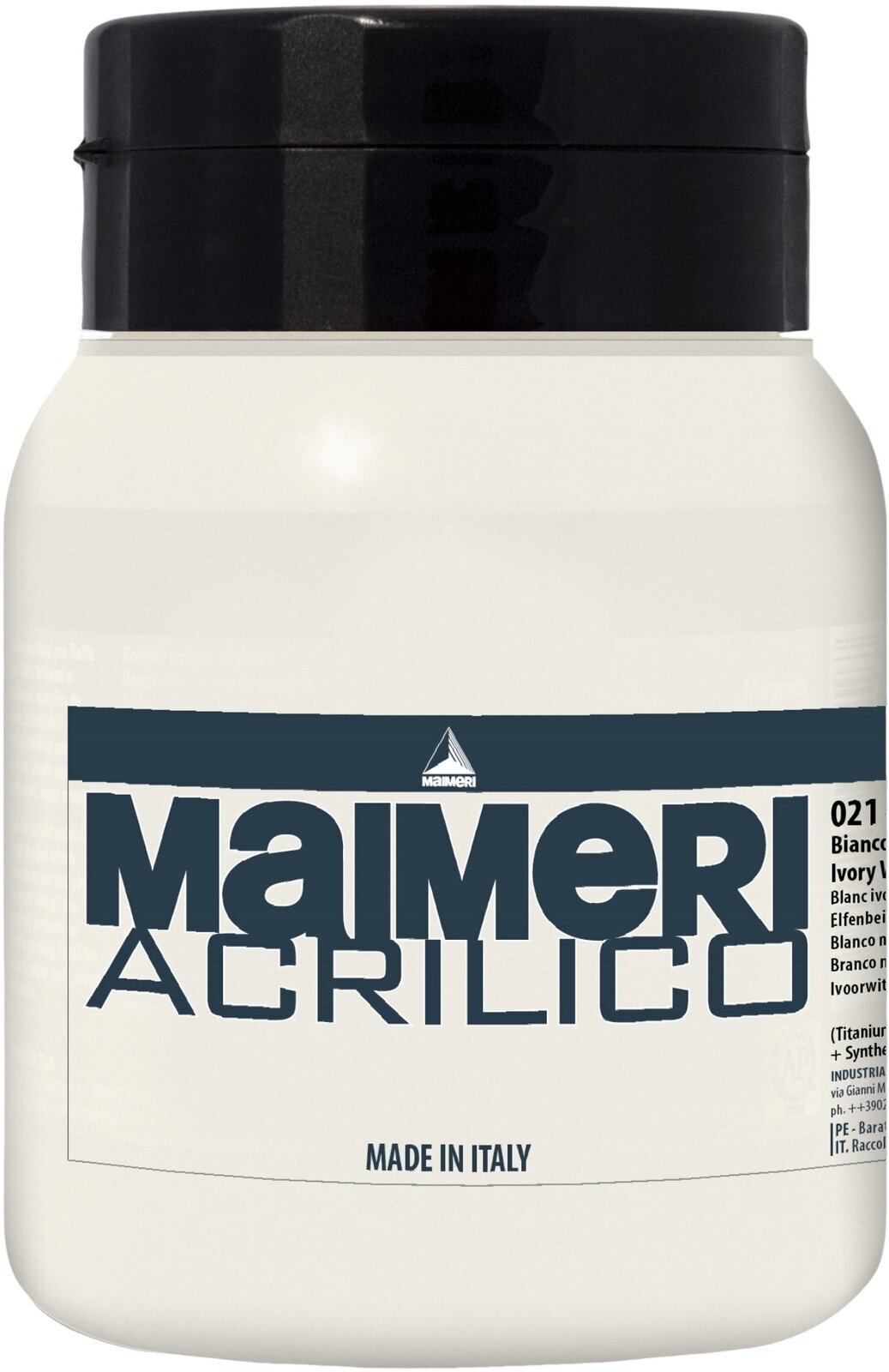 Culoare acrilică Maimeri Acrilico Vopsea acrilică Ivory White 021 500 ml 1 buc