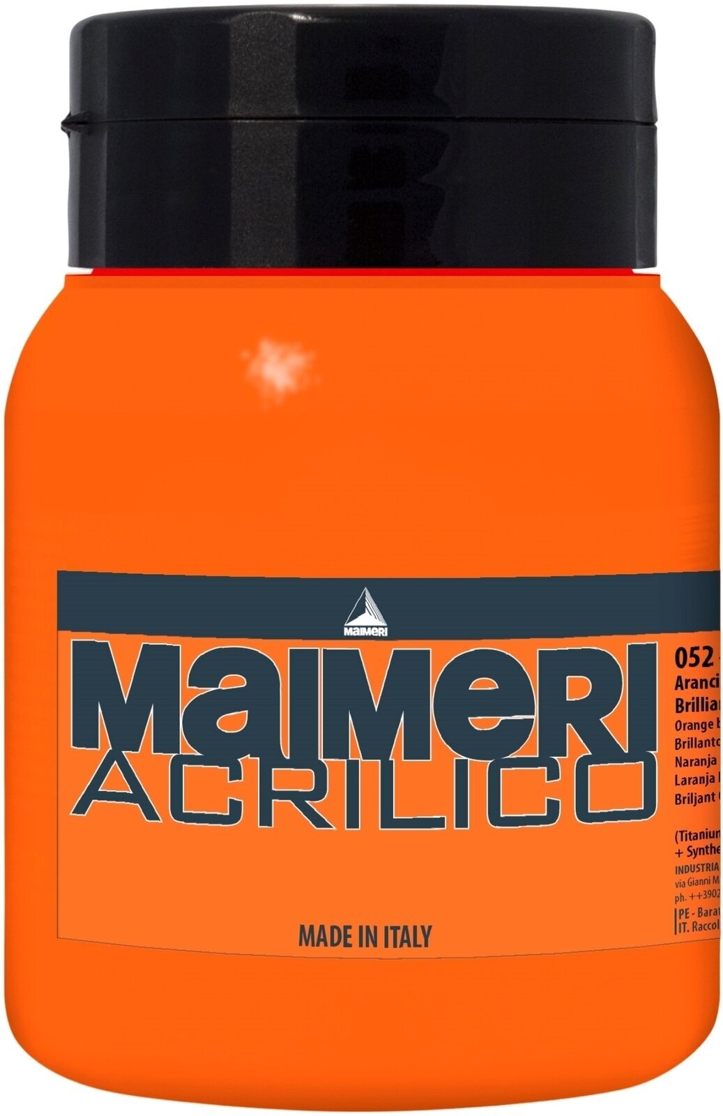 Aκρυλικό Χρώμα Maimeri Acrilico Ακρυλική μπογιά Brilliant Orange 052 500 ml 1 τεμ.