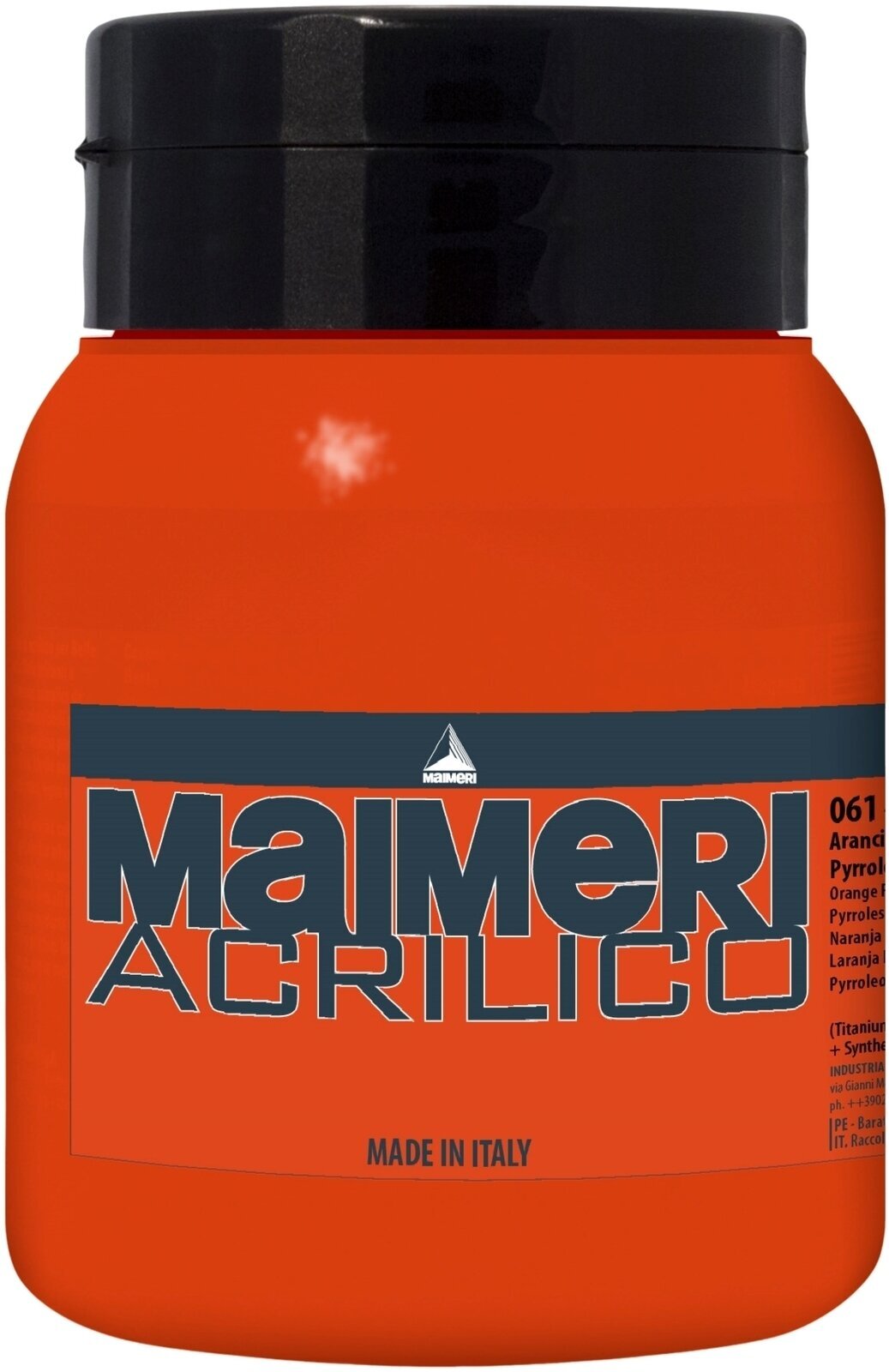 Aκρυλικό Χρώμα Maimeri Acrilico Ακρυλική μπογιά Pyrrole Orange 061 500 ml 1 τεμ.