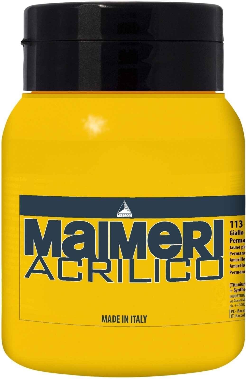 Aκρυλικό Χρώμα Maimeri Acrilico Ακρυλική μπογιά Permanent Yellow Medium 113 500 ml 1 τεμ.