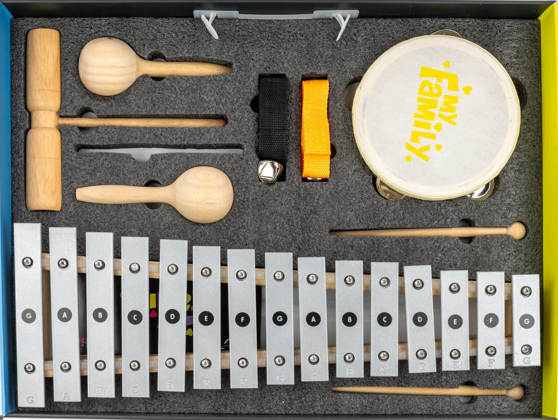 Ütőhangszer szett gyerekeknek Noicetone P022-1 Percussion Set 51,5x34,5x10cm Ütős készlet