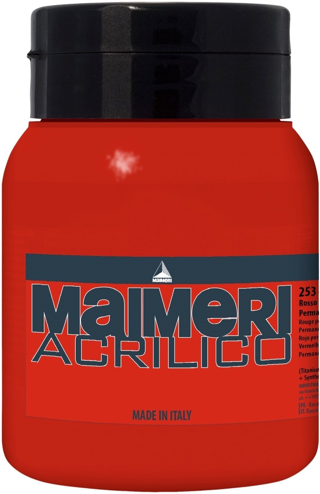 Aκρυλικό Χρώμα Maimeri Acrilico Ακρυλική μπογιά Permanent Red Deep 253 500 ml 1 τεμ.