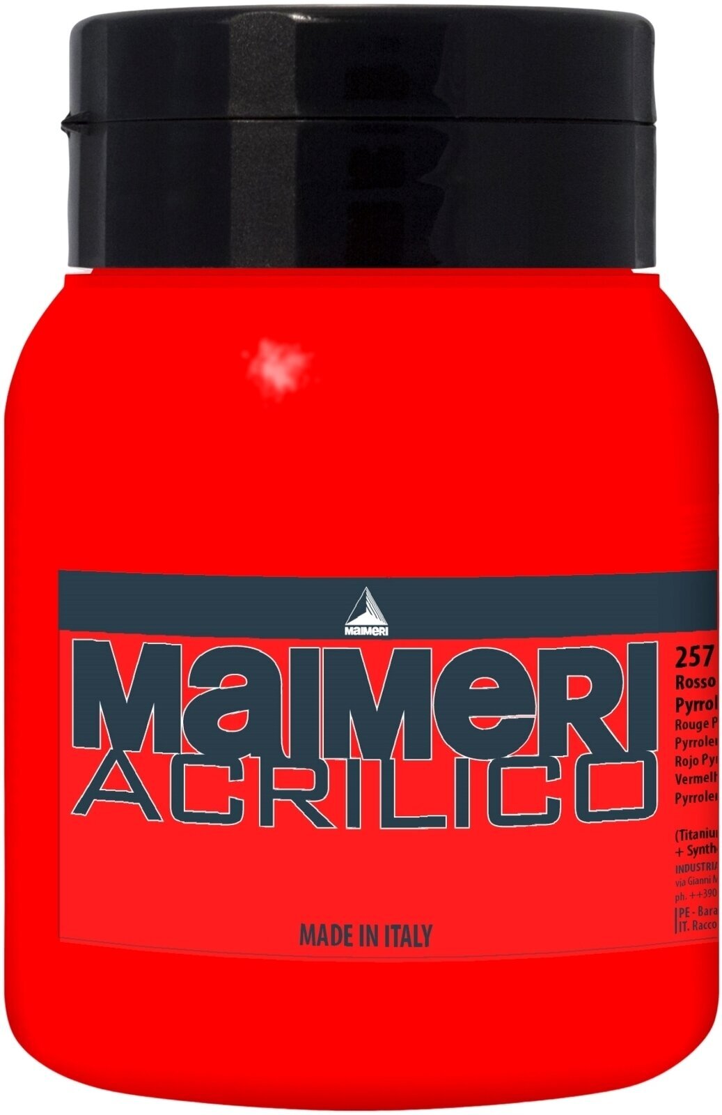 Aκρυλικό Χρώμα Maimeri Acrilico Ακρυλική μπογιά Pyrrole Red 257 500 ml 1 τεμ.