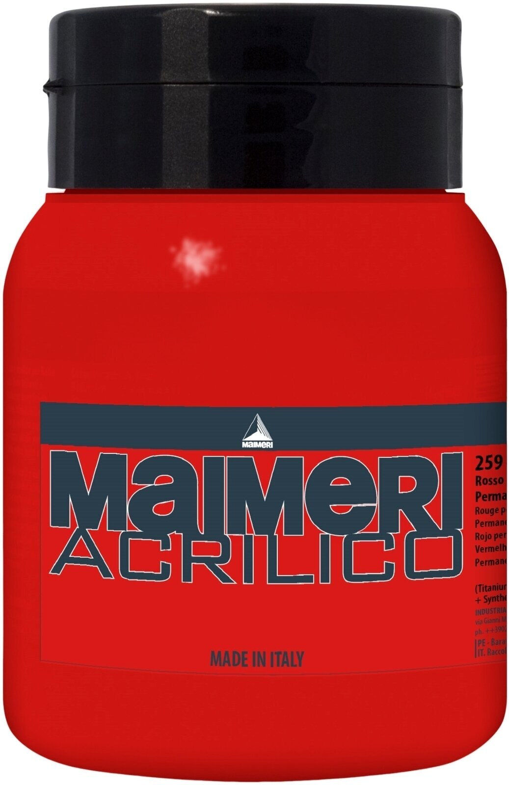 Acrylic Paint Maimeri Acrilico Acrylic Paint Permanent Red Medium 259 500 ml 1 pc