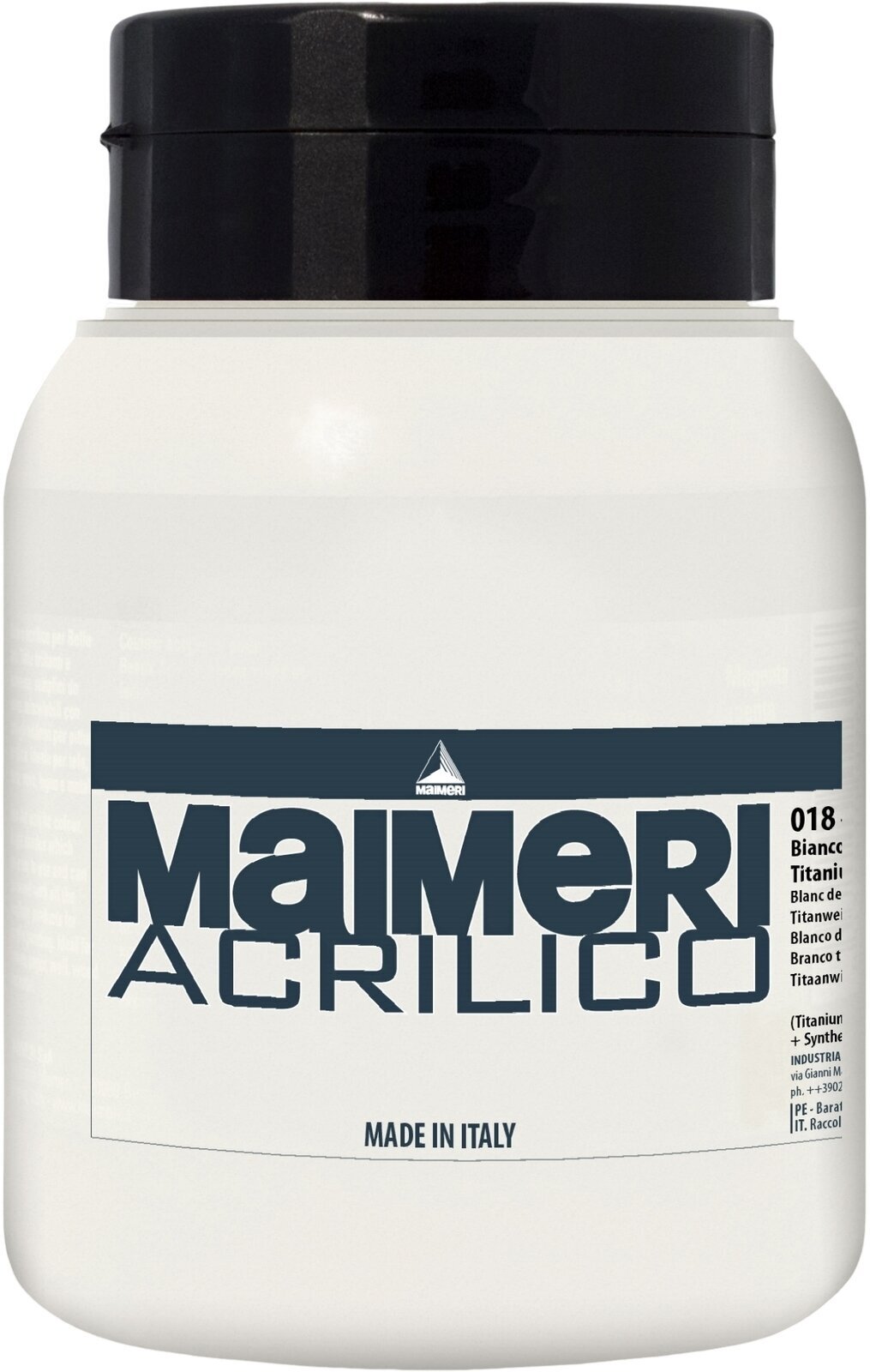 Aκρυλικό Χρώμα Maimeri Acrilico Ακρυλική μπογιά Titanium White 018 1000 ml 1 τεμ.