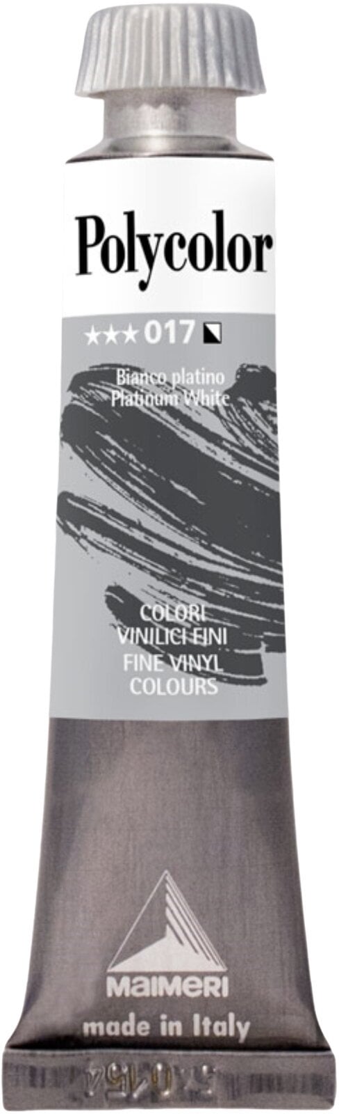 Peinture acrylique Maimeri Vynil Polycolor Peinture acrylique Platinum White 017 20 ml 1 pc