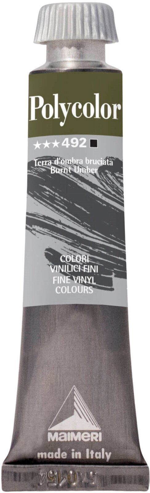 Peinture acrylique Maimeri Vynil Polycolor Peinture acrylique Burnt Umber 492 20 ml 1 pc