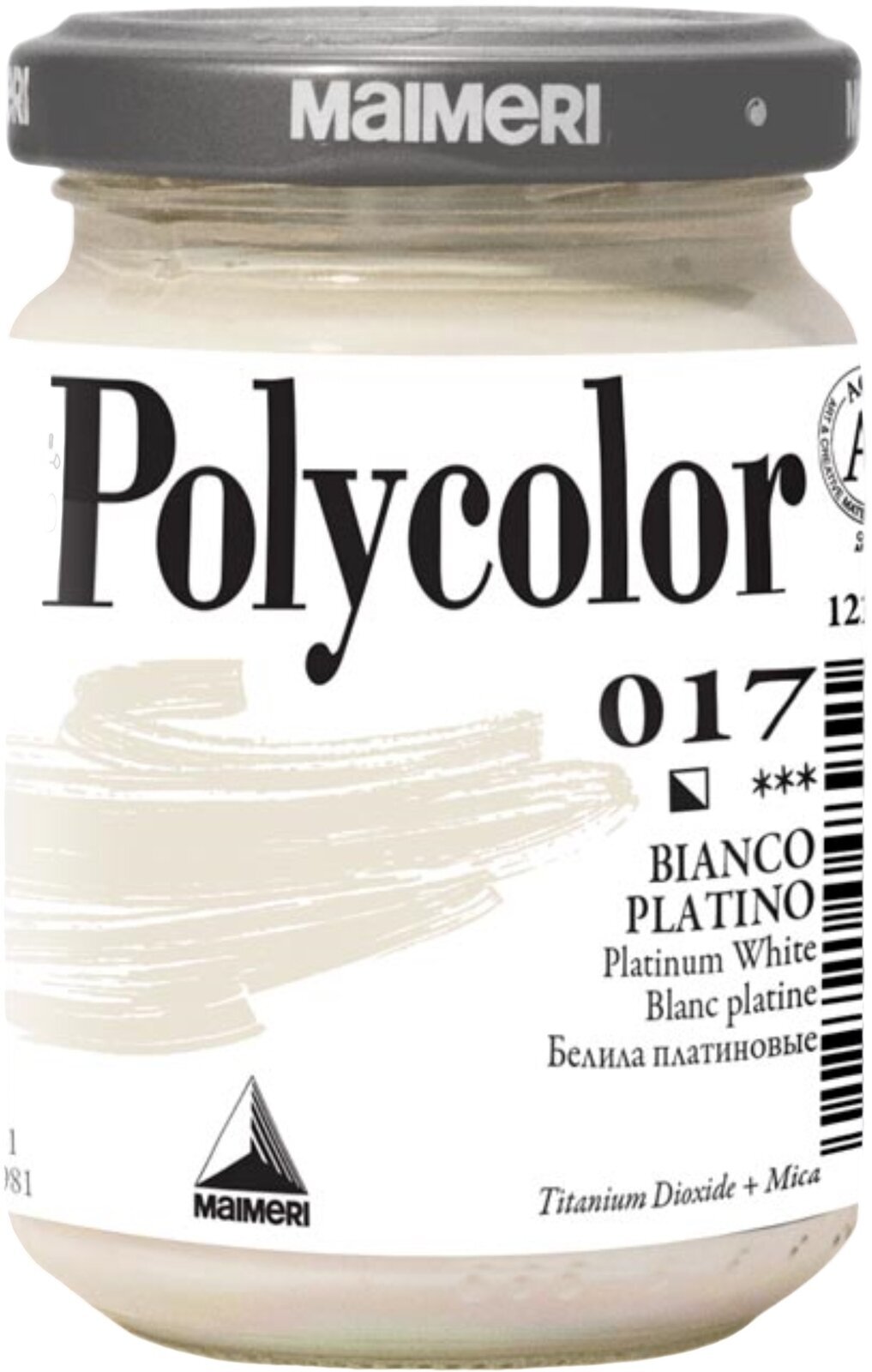 Pintura acrílica Maimeri Vynil Polycolor Acrylic Paint Platinum White 017 140 ml 1 pieza