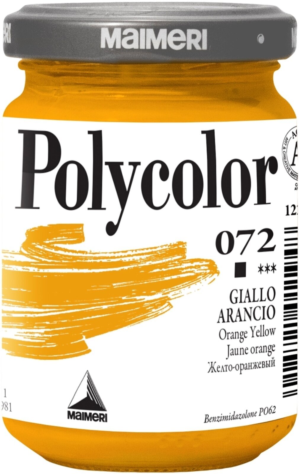 Acrylverf Maimeri Vynil Polycolor Acrylverf Orange Yellow 072 140 ml 1 stuk