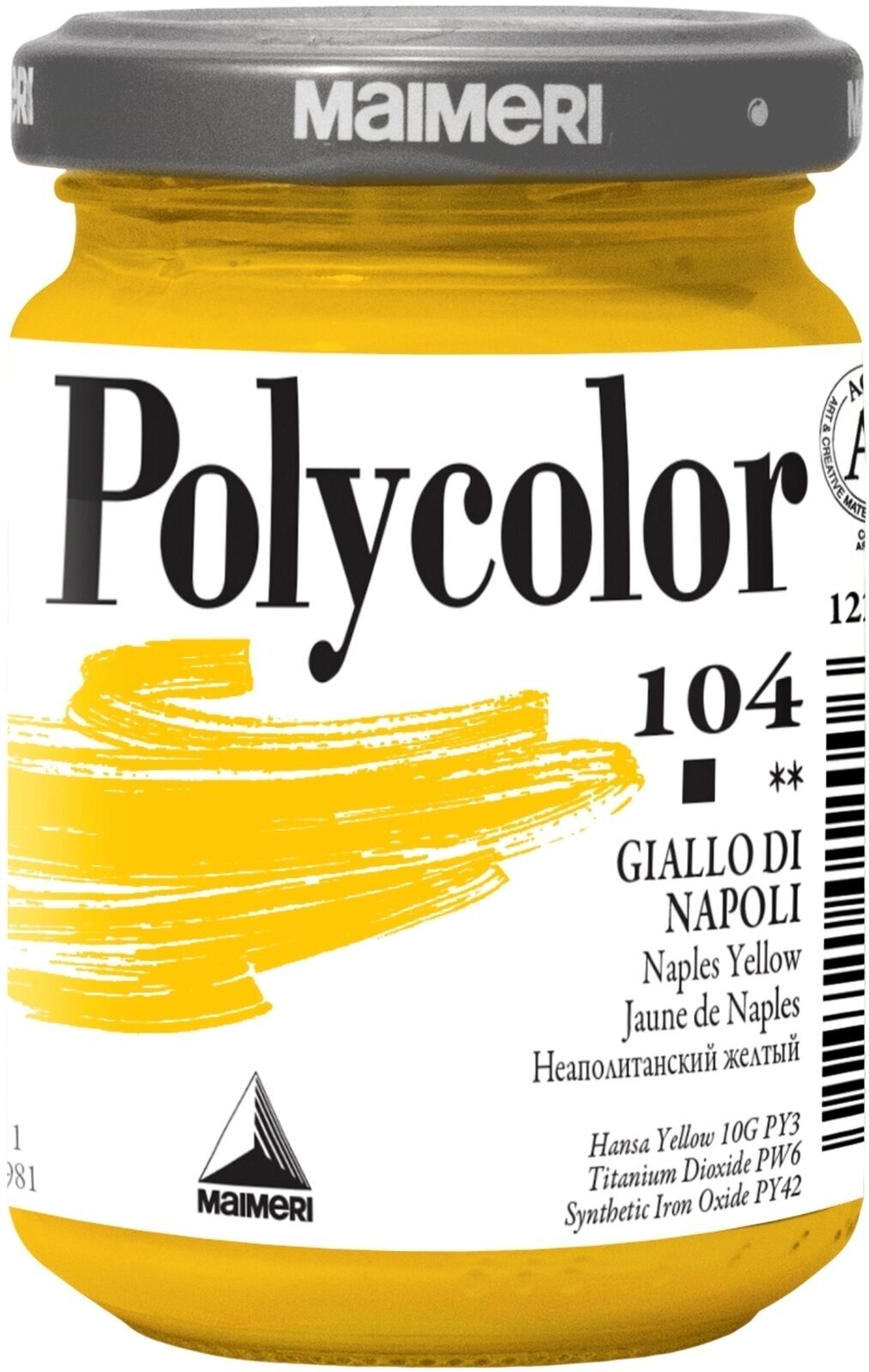 Peinture acrylique Maimeri Vynil Polycolor Peinture acrylique Naples Yellow 104 140 ml 1 pc