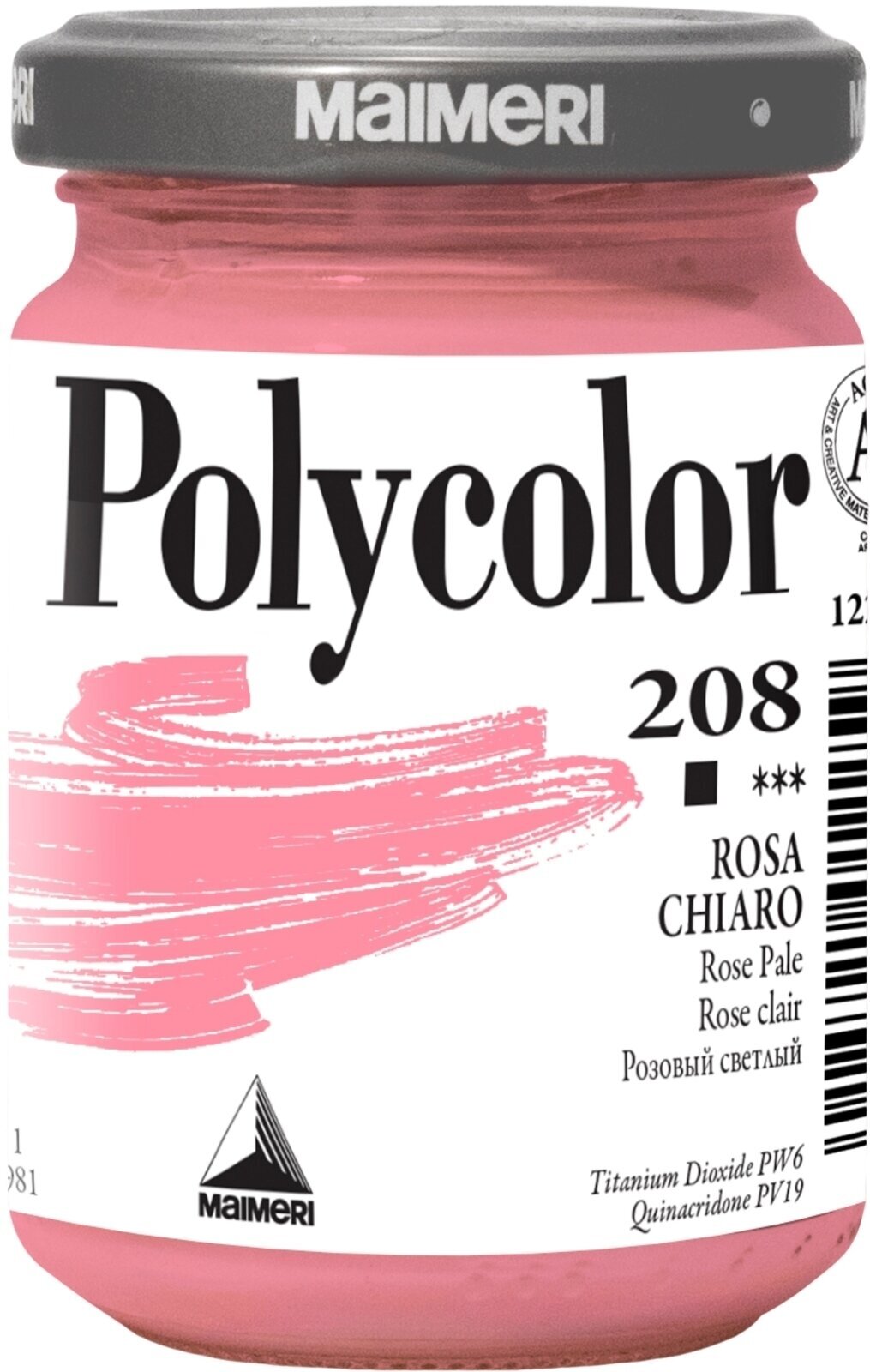 Pintura acrílica Maimeri Vynil Polycolor Acrylic Paint Rose Pale 208 140 ml 1 pieza