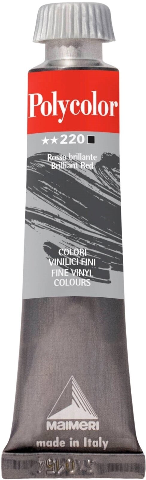 Aκρυλικό Χρώμα Maimeri Vynil Polycolor Ακρυλική μπογιά Brilliant Red 220 20 ml 1 τεμ.